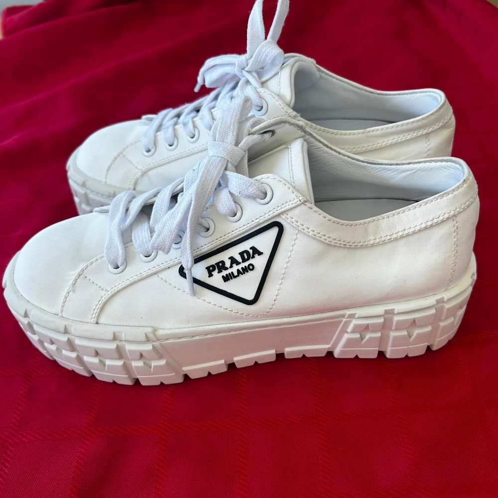 Prada White Platform Sneakers - image 5